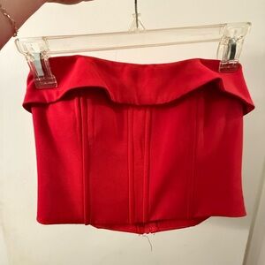 Fashion Nova Red Strapless Bustier Top